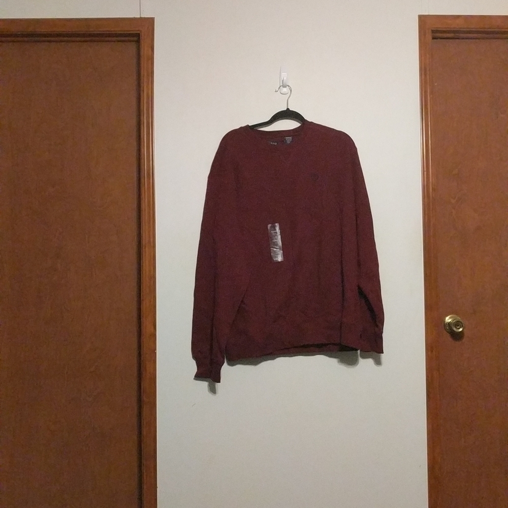 Izod Maroon Sueded Fleece Sweatshirt Chest Logo - size XL - NWT